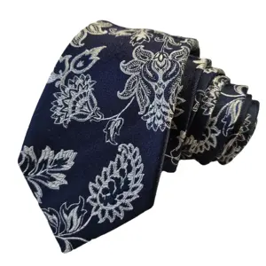 Wholesale 100% Pure Silk Weave Woven Jacquard Navy Paisley Necktie Customization For Men Classic Ties