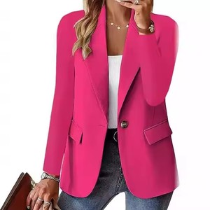 Chaqueta de Traje de Mujer Nueva de Primavera/Verano, Venta Directa de Fábrica, Manga Larga, Largo Medio, Solapa, Cuello en V, Casual, Holgada, Color Sólido - Product Image 6