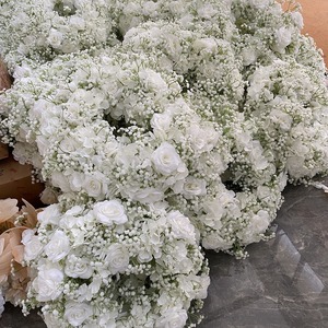 Galvanisierter Blumenständer für den Gang, Hochzeitstisch-Blumengirlande, passende künstliche Schleierkraut-Blumendekoration für Hochzeiten - Product Image 4