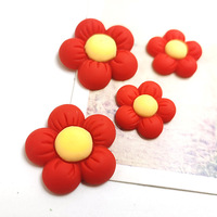 Décorations en résine, fleurs rouges, artisanat, cabochons plats pour scrapbooking, accessoires mignons kawaii à faire soi-même