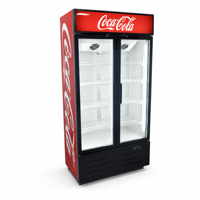 Réfrigérateur commercial vertical à porte vitrée grande capacité 0-10°C pour supermarché et magasin
