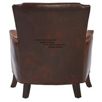 Fauteuil de lecture en cuir et bois capitonné de couleur brun foncé, taille king size, pour la maison, pour le salon, pour le loisir