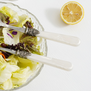 Großhandel Premium-Qualität Elegantes Besteck-Set mit Acrylgriff Edelstahl Servierlöffel Salatbesteck Gabel für Hochzeit Hotel - Product Image 4