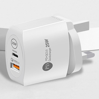 Chargeur mural universel à double port rapide pour ordinateur portable, tablette, téléphone, écouteurs, commutateur Type-C USB PD QC3.0, appareils 25W