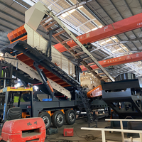 Concasseur mobile 3-en-1 sur roues, vente directe usine, capacité 200t/h, pour calcaire, gravier, minerai de fer, pierre de rivière