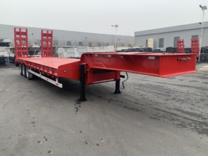 รถกึ่งพ่วงพื้นเรียบต่ำ รับน้ำหนักได้ 60 ตัน จัดจำหน่ายโดยโรงงานจีนสำหรับเครื่องจักรและอุปกรณ์ขนส่ง - Product Image 5