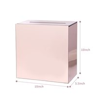 Boîte à cartes en acrylique miroir or rose avec fente pour réception, anniversaire, fête, tirelire, souhaitant bien
