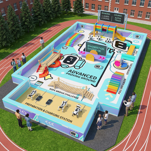 Wholesale Intelligent Robot Dog STEM Educational Outdoor Mall FEC WangWang KuaiPao RoboDog Obstacle Challenge Metal 5-12 Years