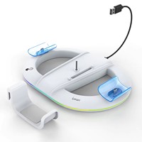 Station d'accueil chargeur PG-P5S045 pour PS5 Slim Console de jeu contrôleur Base de charge support Vertical avec éclairage RVB