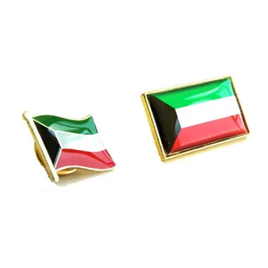 Custom Soft Enamel Kuwait National Day Gifts Metal Kuwait Souvenir Pins Magnet Flag Kuwait National Day Lapel Pin Badge