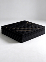 Matelas à ressorts ensachés matelassé à carreaux noir et or, luxe léger, personnalisable