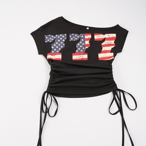 เสื้อยืดสตรีทแขนสั้นพิมพ์ลายดิจิตัลแนววินเทจแบบ Y2K - Product Image 6