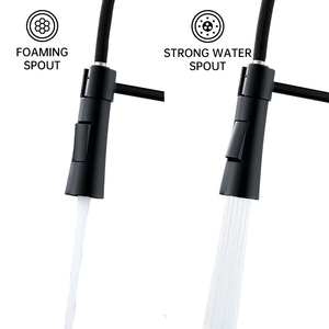 Rapsel torneira-grifo individual de acero inoxidable para <span class=keywords><strong>cocina</strong></span>, grifería extraíble, color negro mate - Product Image 3