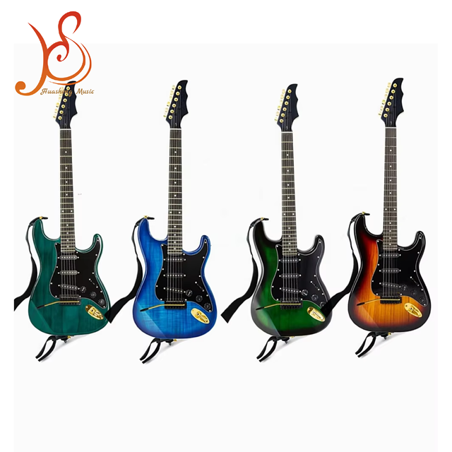 Huasheng High Quality 39 Inch 6-String Electric Guitar Full Size Beginner's Musical Instrument Kit 25 Watt Amplifier High-gloss
