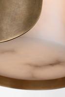 Suspension LED moderne YH en albâtre, cylindre en laiton antique, abat-jour en pierre naturelle, luminaire suspendu LED pour îlot de cuisine et chambre à coucher