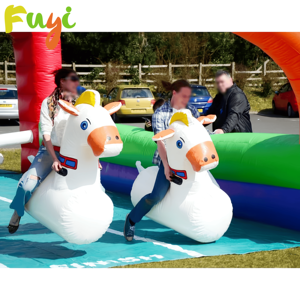Saut Derby gonflable équitation course jouets à vendre Hopper animaux licorne course avec couverture enfants - Product Image 4