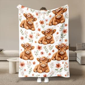 Floral <b>Flannel</b> Blanket Throw Blanket Nap Blanket Fade Resistant Lightweight for Bedroom Living Room Custom Print Bulk Wholesale - Product Image 1