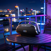 Enceinte portable GENCE IPX5 étanche, design coque de tortue, son stéréo puissant 60W, LED RGB, pour extérieur, cyclisme, piscine, bateau, maison