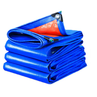 Bâche en polyéthylène unie bleue et orange, imperméable, légère, robuste, polyvalente, pour usage extérieur et couverture de toiture