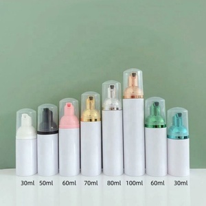Custom Skincare Mousse Foam Container 80ml 100ml White Foaming <b>Pump</b> Bottle with Silver Gold <b>Black</b> Foam <b>Pump</b> - Product Image 3