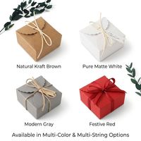 Boîte d'emballage de bonbons en papier kraft simple personnalisée avec corde de fermeture, design pliable, adaptée aux cadeaux de pâtisserie, possibilité d'imprimer un logo