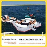 Plateforme flottante gonflable pour yacht, en PVC écologique, avec parasol, canapé, bar, tente, équipement de ponton marin, pavillon, bar aquatique, équipement d'usine