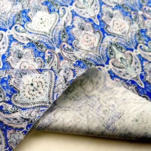 Recién llegado, Tela con estampado de lino <span class=keywords><strong>Falx</strong></span> 100%, patrón de Paisley suave transpirable para camisas de verano para mujer, estilo liso también para niños - Product Image 5