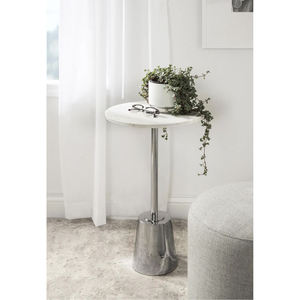 Table d'appoint dorée de luxe avec dessus en marbre - Product Image 3