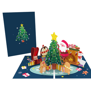 LED3D ZS-P2158 Handmade Art Christmas Pop Up Card 3D Holiday Greeting Card with Music and Lights - Product Image 2