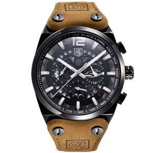 Benyar Men's Quartz <b>Watch</b> Analog 30M Waterproof <b>Case</b> Metal <b>Case</b> Lightweight Leather Strap Chronograph Sport BY-5112 - Product Image 5