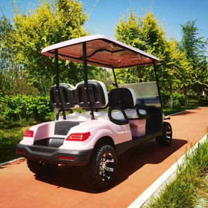 Voiturette <span class=keywords><strong>de</strong></span> golf utilitaire électrique vintage rose à 4 places homologuée pour la route, <span class=keywords><strong>d</strong></span>'<span class=keywords><strong>occasion</strong></span>, pas chère, avec batterie et chariot <span class=keywords><strong>de</strong></span> <span class=keywords><strong>chasse</strong></span> - Product Image 5