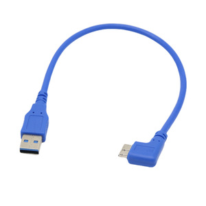 Cable de datos USB 3,0 a Micro B, conector de ángulo recto de 90 grados para disco duro externo, cable de cobre azul - Product Image 3