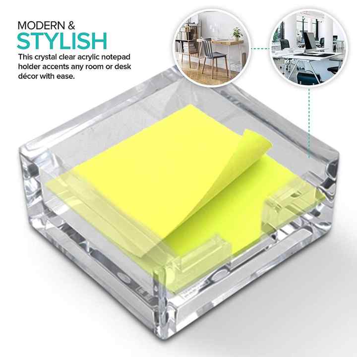 Acrylic Sticky Note Holder, Self-Stick Note Pad Holder W/O Pads - 4''x6'' Clear - View #11