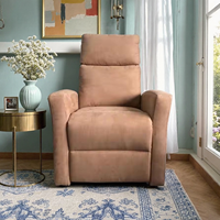 Fauteuil inclinable massant électrique moderne en similicuir PU, à moteur unique, avec télécommande et cadre métallique, pour personnes âgées et soins à domicile