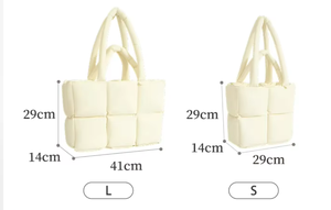Borsa Tote da Donna in Tela Trapuntata Monocolore con Chiusura Aperta, Multi Scomparti, Borsa da Viaggio Portatile e Fodera in Cotone - Product Image 5