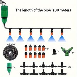 Kit de brumisation réglable, système d'irrigation goutte à goutte de 82 pieds pour le refroidissement des jardins, pulvérisation extérieure - Product Image 2