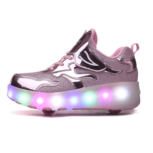 2023 luces LED <span class=keywords><strong>de</strong></span> colores para adultos Runaway Rollershoes transpirables <span class=keywords><strong>de</strong></span> doble fila diseñadores al aire libre zapatos <span class=keywords><strong>de</strong></span> patín <span class=keywords><strong>de</strong></span> goma para niños - Product Image 3