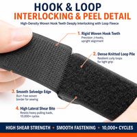 Noir blanc autobloquant Double face collant auto-adhésif réglable réutilisable sangle de fixation en Nylon crochet et boucle ruban de fixation