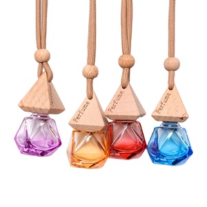 Diffuseur de parfum pour voiture en verre vide, de luxe, fantaisie, en forme de cône, 8 ml, avec bouchon en bois - Product Image 6