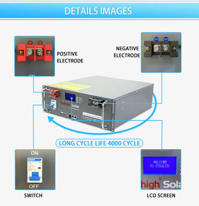 Batterie lithium-ion à décharge profonde <span class=keywords><strong>Sohigh</strong></span> LiBAT-48V100AH 12V/24V 300AH 100A avec chargeur 150A et longue durée de vie du cycle - Product Image 5