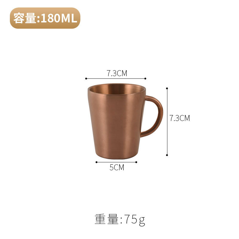 Taza de oro rosa con asa