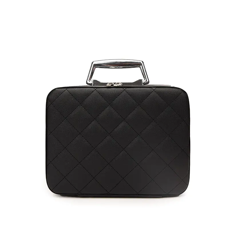 Portable Large-capacity Storage Bag PU Material Leather Multi-function Cosmetic Bag With HandleStyling Cosmetic Case