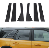 Ajustement pour Ford Bronco Sport 2021-23 accessoires extérieurs de voiture noir brillant colonne centrale autocollant porte cadre couverture fenêtre décoration