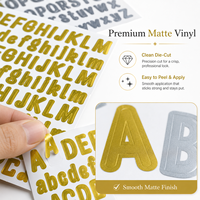 Autocollants en vinyle mat doré personnalisés, résistants à la chaleur et imperméables, lettres argentées, étiquettes adhésives pour tasses, journaux, cadeaux, bricolage