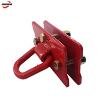 Anneau de fixation robuste pour tracteur, à visser, avec plaques arrière, pour remorque, camping-car, UTV, camion, acier forgé de qualité 70, rouge