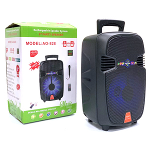 Enceinte Bluetooth portable AO-828, enceinte sans fil Bluetooth, basses puissantes, grille en maille avec sept lumières colorées - Product Image 1