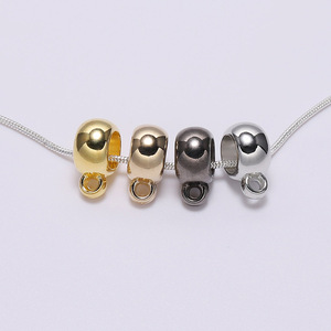 Electroplated Gold And Silver Round <b>Bead</b> <b>Large</b> Hole Three Way Pendant For Bracelet Making DIY Jewelry Accessory Component - Product Image 3