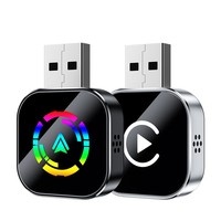Convertisseur sans fil de voiture OEM en métal et en verre gravé au laser, Android Auto Carplay Ai Box avec trous de dissipation de chaleur