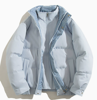 Veste d'hiver chaude à col montant, fermeture éclair, garniture intérieure à carreaux, coupe décontractée, multi-poches, vêtement d'extérieur décontracté pour tous les jours