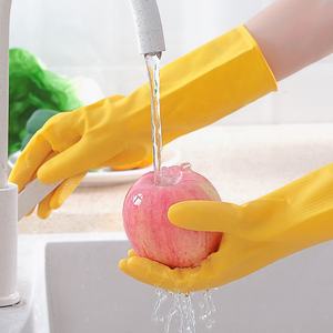 DDsafety 77 + دولة من دول OEM حسب الطلب ، قفازات غسل أطباق مطاطية صفراء قابلة لإعادة الاستخدام من اللاتكس ، قفازات غسل أطباق Luvas ، Guantes ، CE ، 12" - Product Image 5